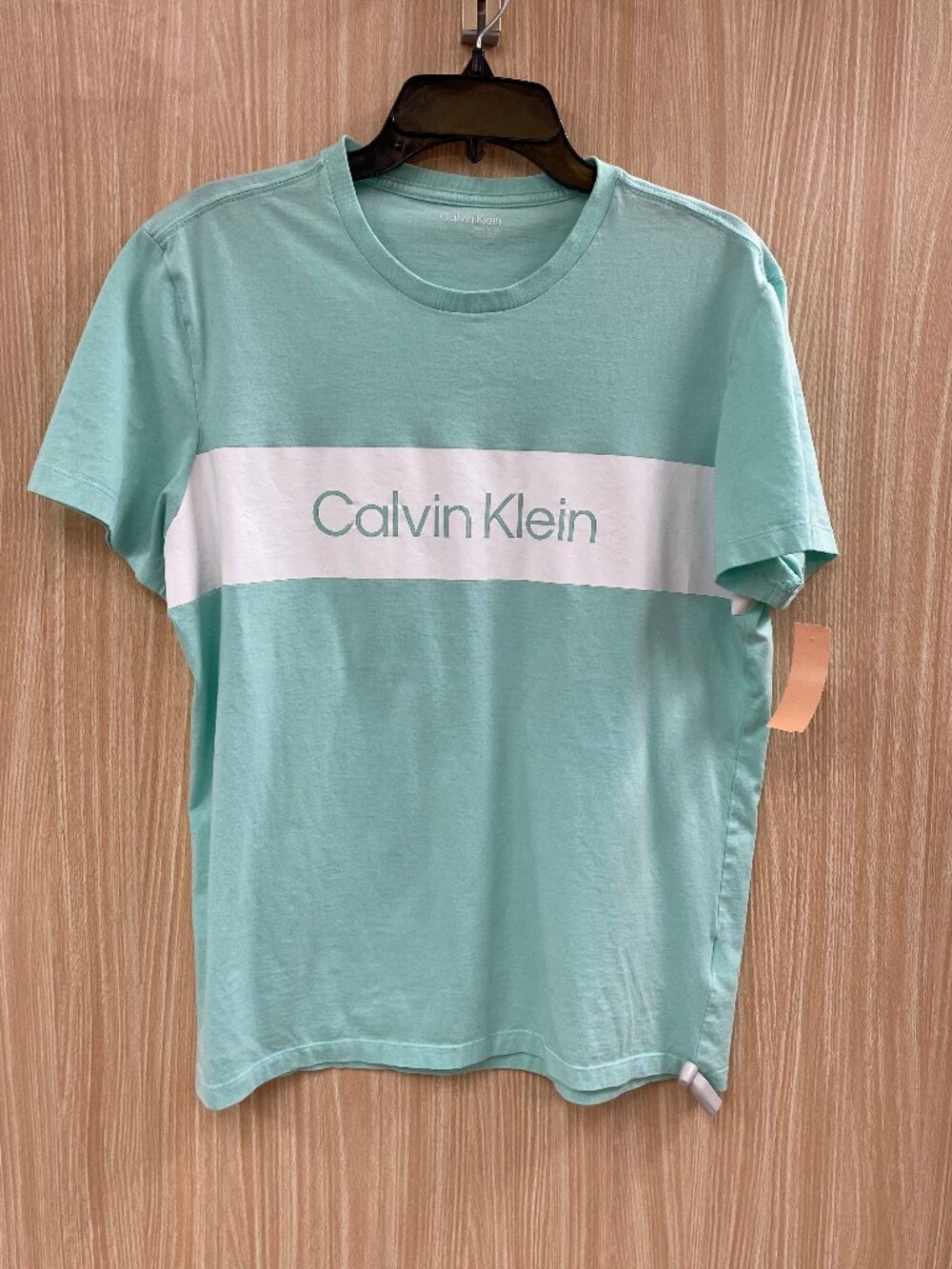 Men's Calvin Klein Green Colorblock Logo Shirt Size Large - Picture 1 of 5